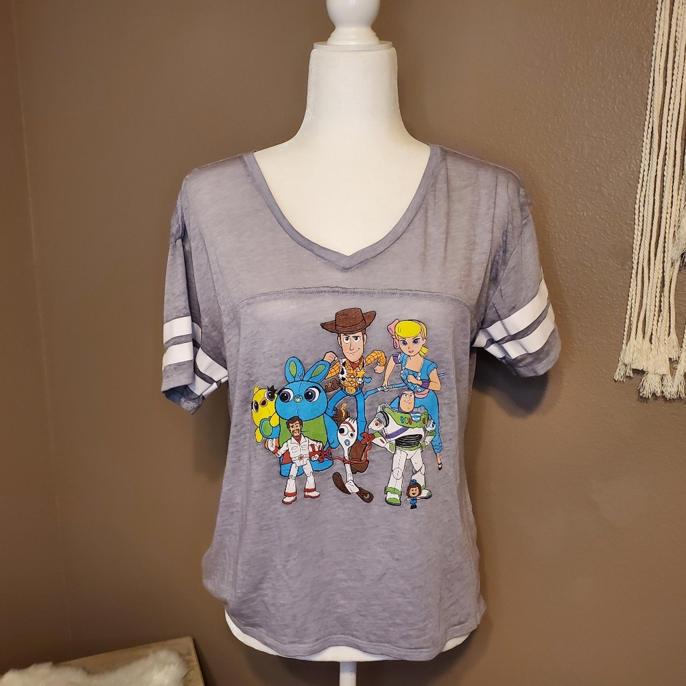 Toy Story 4 Grey Jersy Burnout Tee Sz XL